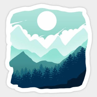 Mountain view Sticker